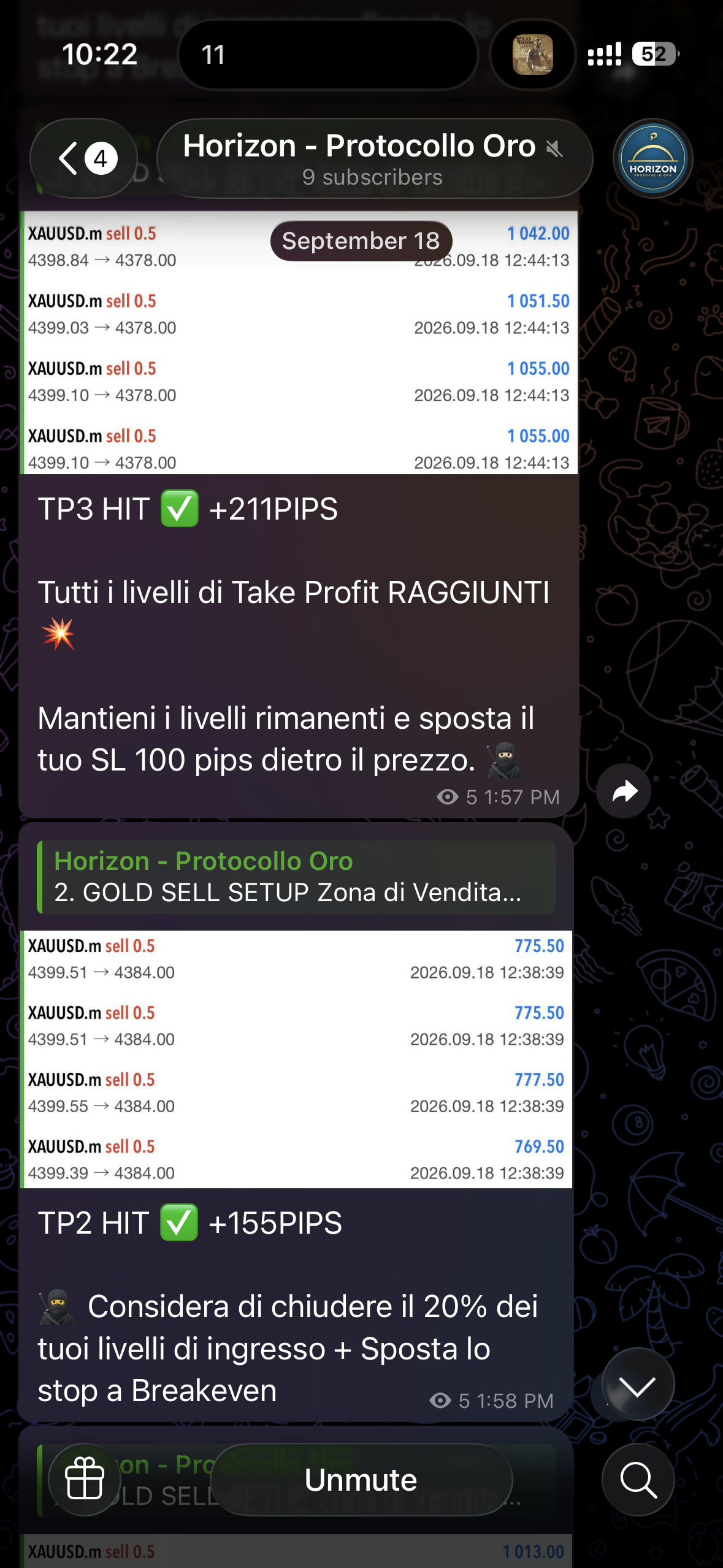 Horizon: TP3 update at +211 pips and TP2 at +155 pips.